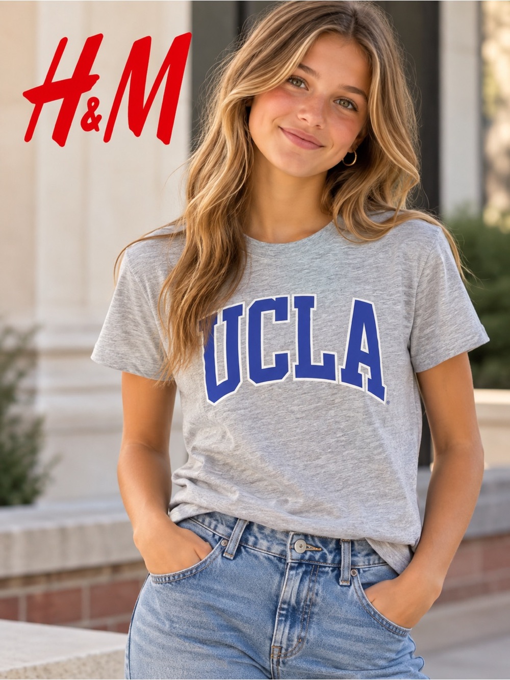 H&M Gray Short Sleeve UCLA Logo Tee women's small